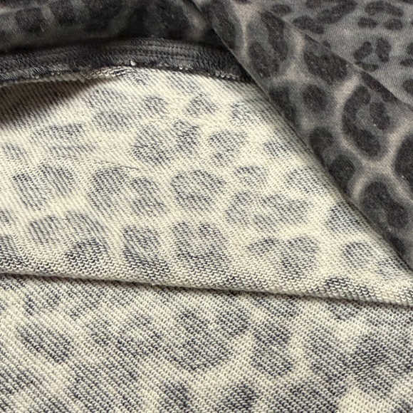 Black and Gray Distressed Cheetah Print Sweatshirt, Size Large - Picture 10 of 10
